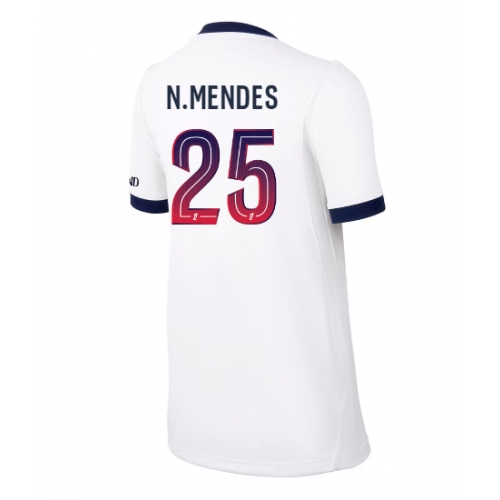Billige Fotballdrakt Paris Saint-Germain Nuno Mendes #25 Replika Bortedrakt Dame 2026-27 Kortermet Billige Fotballdrakt Paris Saint-Germain Nuno Mendes #25 Replika Bortedrakt Dame 2026-27 Kortermet